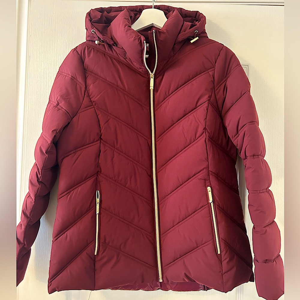 Michael Kors quilted puffer jacket- in burgundy